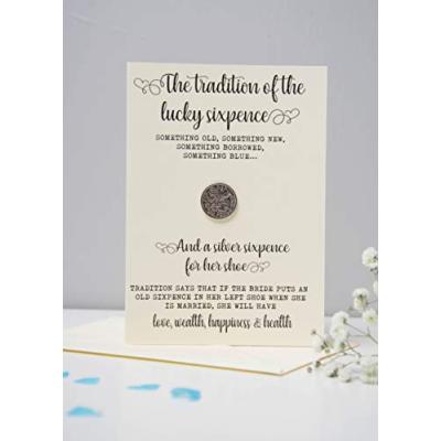 Bride's Sixpence Coin and Card