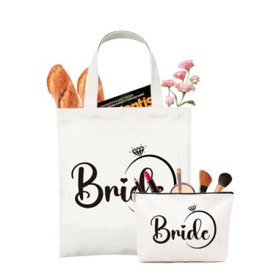 Bride to Be Gifts - Canvas and Makeup Bride Bag…
