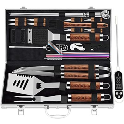 ROMANTICIST Grill Tool Set with Meat Thermometer