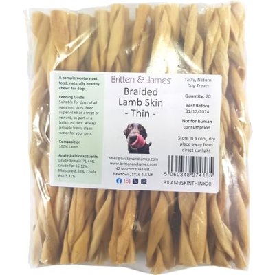 Britten and James Lamb Skin Dog Chews