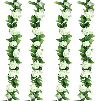 Artificial Flowers Garland, 4 PCS Artificial Rose…