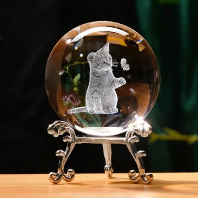 IFOLAINA Crystal Ball Cat Figurine