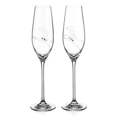 DIAMANTE Crystal Champagne Flutes Prosecco…