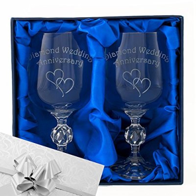 Crystal Wine Goblets for 60th Anniversary
