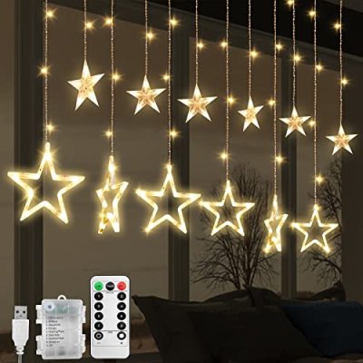 Jsdoin LED Star Curtain Lights