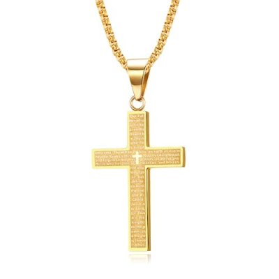 MERTTURM Stainless Steel Cross Necklace for Men,…