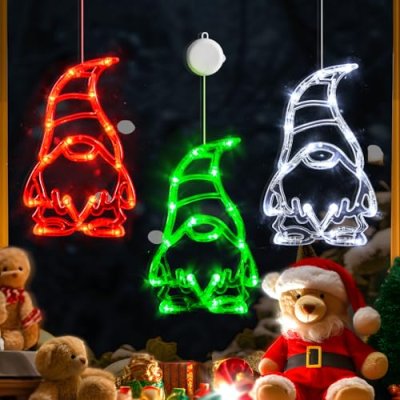 LOLStar Christmas Lights, 3 Pack Red White Green…