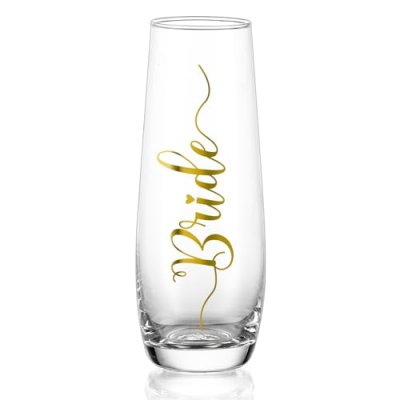 NUPTIO Stemless Champagne Glasses Bride: Bridal…