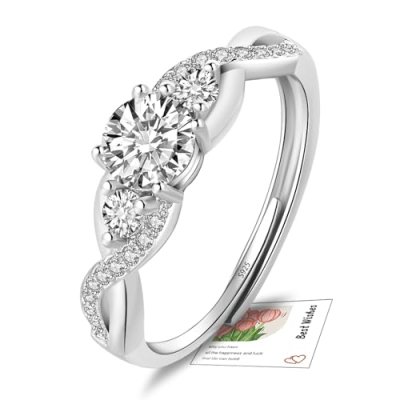 Sterling Silver Engagement Rings for Women Girls,…