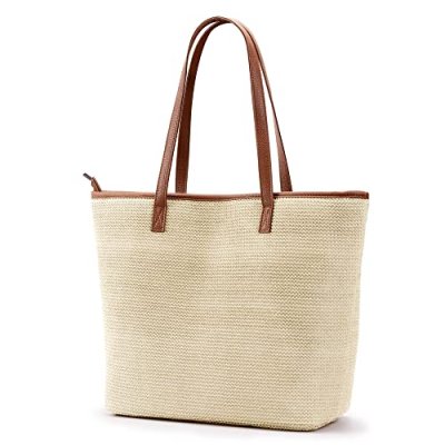 KALIDI Straw Tote Beach Bag