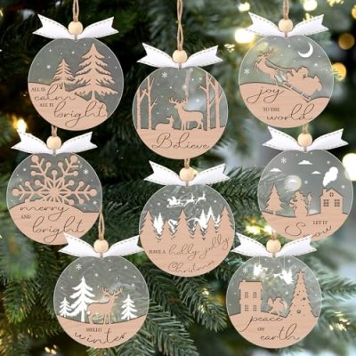 GuassLee 16pcs Winter Hanging Ornaments - 3D…