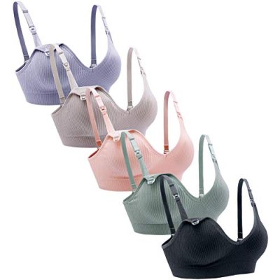 Suekaphin 5PACK Nursing Bra Wireless Bra Women's…