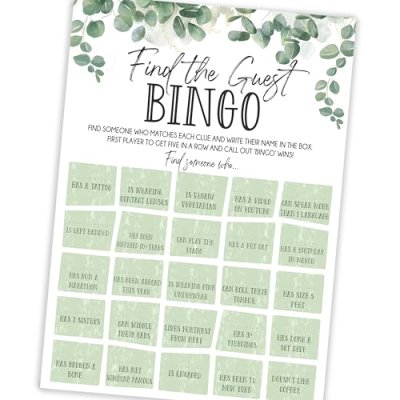 Guest Bingo Party Game