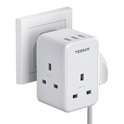 TESSAN Multi Plug Socket with USB Charger