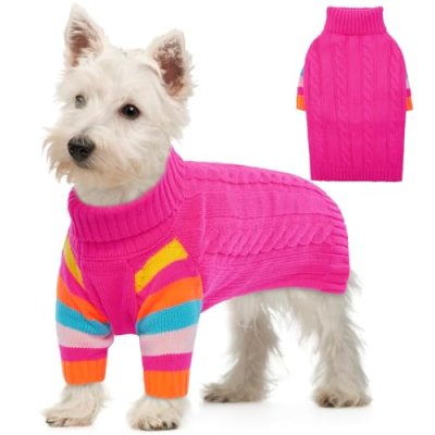 UOBOB Jumper for Small Dogs, Turtleneck Pullover…