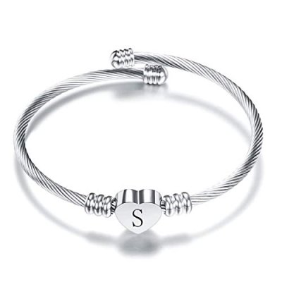 KunBead Silver Initial Bracelet