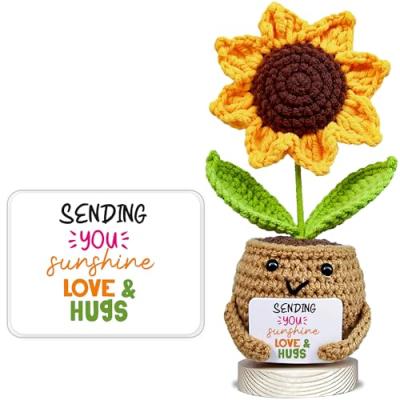 Sunflower Crochet Doll with Sympathy Card