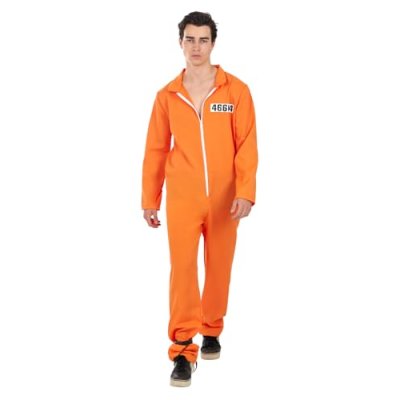 Funidelia Orange Convict Costume for Men,…