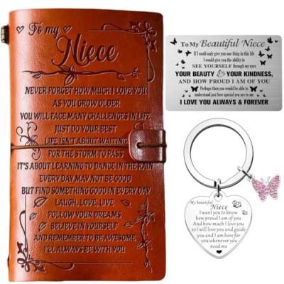 Auntie Gift: Leather Journal and Keyring Set