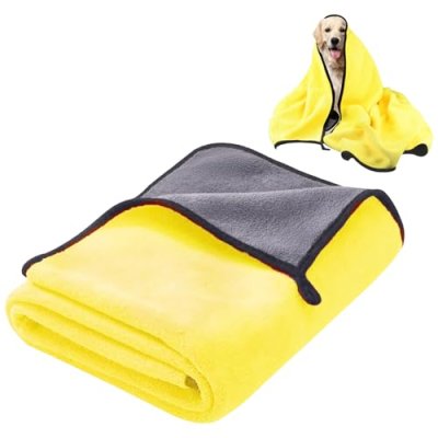 WOLMIK Super Absorbent Pet Grooming Dog Towel -…