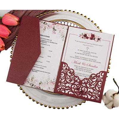 Burgundy Wedding Invitations