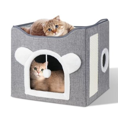 Furjoy Cat Beds, Large Cat Cave for Pet House…