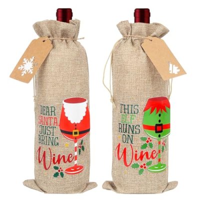 Burlap Wine Gift Bags