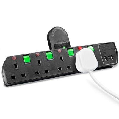 Duronic Power Extension Adapter with USB Ports