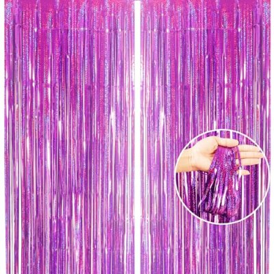 Purple Glitter Fringe Curtains
