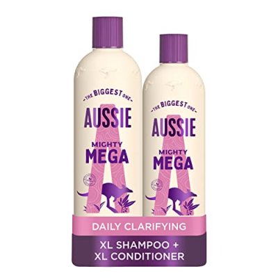 Aussie Mega Shampoo and Conditioner Set, Hair…