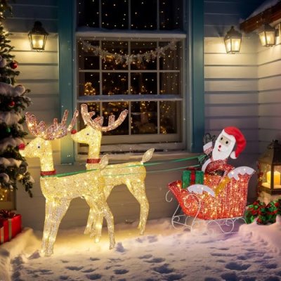 Outopee Christmas Reindeer & Sleigh
