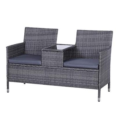 Outsunny Rattan 2 Seater Sofa