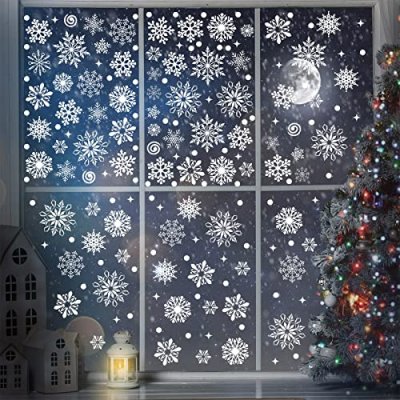 Outus 570 Pieces Snowflake Window Clings Winter…