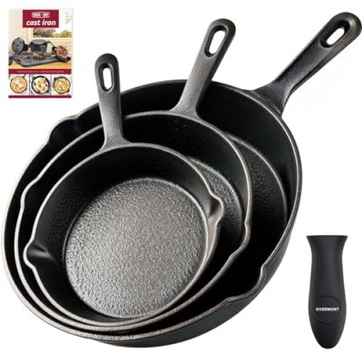 Overmont Cast Iron Skillet Set