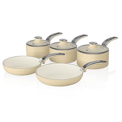 Swan Retro SWPS5020CN 5 Piece Aluminium Pan Set…