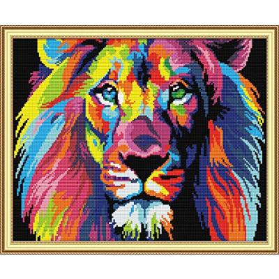 Awesocrafts Coloured Lion Cross Stitch Kit