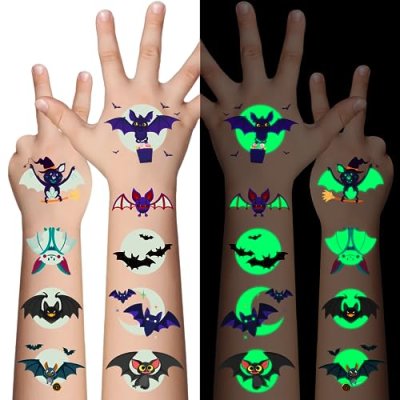 Awinmay Glow-in-the-Dark Bat Tattoos