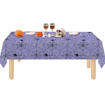 Jwssor Halloween Table over,1pc Purple Spider Web…