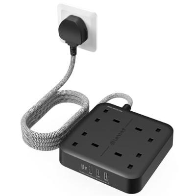 LENCENT Extension Lead with USB C Port and 4 Outlets