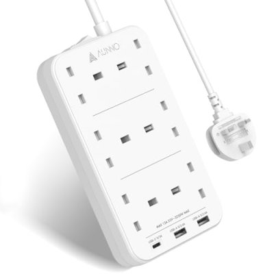 AUNNO Extension Lead with USB Ports