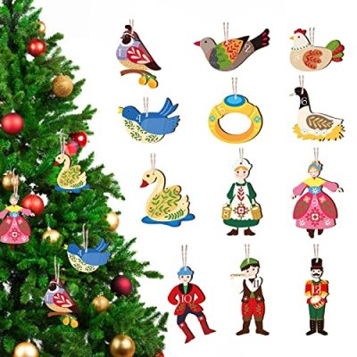 Xylolfsty 12 Days of Christmas Ornaments,…