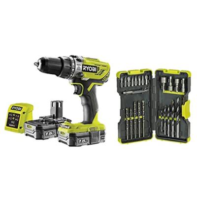 Ryobi Cordless Combi Drill Kit & Bit Set