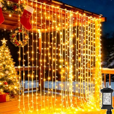 yowin Christmas Curtain Lights Indoor, 300 LED 3m…